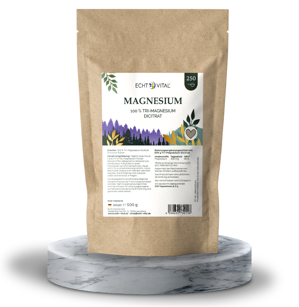 Tri-Magnesium Dicitrat Pulver - ECHT VITAL Premium Qualität